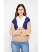 Maïa Pullover mit Trucker-Kragen, lange Ärmel, Nougat