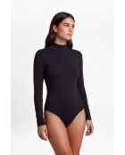 Alba Baumwollbody mit Rollkragen und langen Ärmeln schwarz