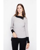 Jersey Catherine esmerilado de manga larga con cuello alto