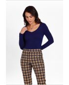 Maglia Amélie in cotone con scollo a V maniche lunghe blu notte