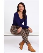 Maglia Amélie in cotone con scollo a V maniche lunghe blu notte