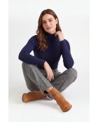 Apolline Rollkragenpullover aus Baumwolle mit langen Ärmeln, Mitternachtsblau