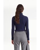 Apolline Rollkragenpullover aus Baumwolle mit langen Ärmeln, Mitternachtsblau