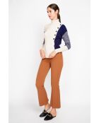 Cremefarbener Langarmpullover mit Stehkragen von Bianca