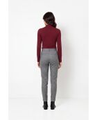 Unterpullover Aurélia aus Baumwolle mit hohem Kragen und langen Ärmeln weinrot