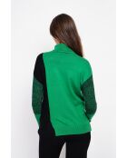 Witte trui met hoge hals en lange mouwen zwart