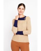 Céleste Pullover mit Stehkragen und langen Ärmeln, Nougat