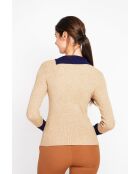 Céleste Pullover mit Stehkragen und langen Ärmeln, Nougat