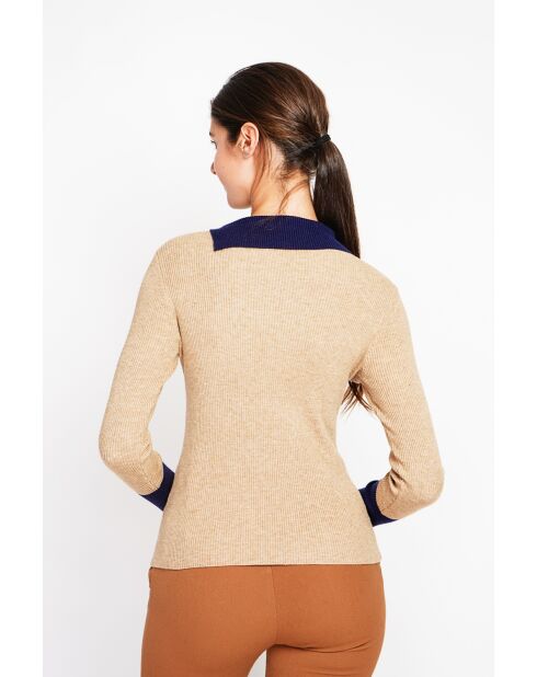 Céleste Pullover mit Stehkragen und langen Ärmeln, Nougat