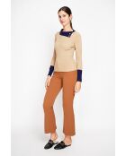 Céleste Pullover mit Stehkragen und langen Ärmeln, Nougat