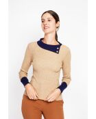 Céleste Pullover mit Stehkragen und langen Ärmeln, Nougat