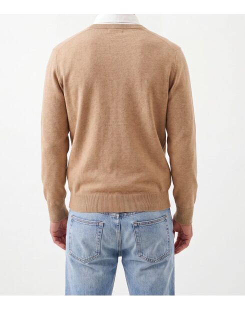 Jersey Auguste camel de manga larga con cuello en V