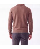 Jersey Philippe marrón de manga larga con cuello polo