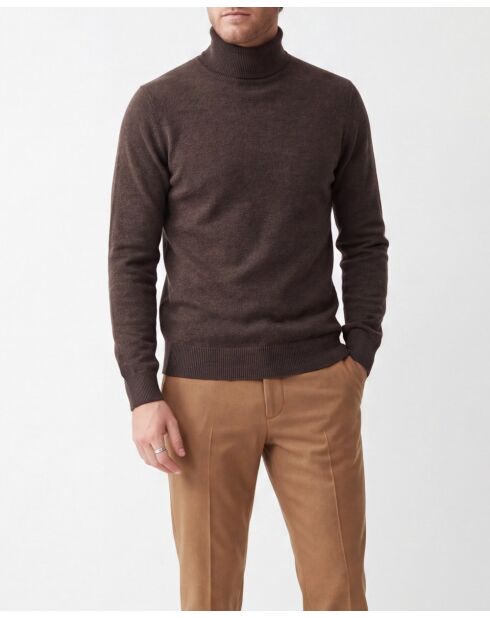 Jersey de cuello alto Daniel de manga larga café