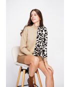 Cassandre Rollkragenpullover mit langen Ärmeln, Nougat