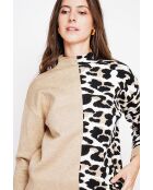 Cassandre Rollkragenpullover mit langen Ärmeln, Nougat