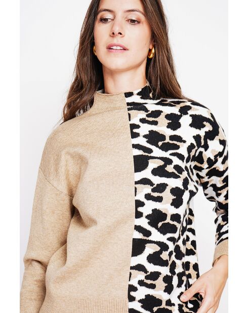 Cassandre Rollkragenpullover mit langen Ärmeln, Nougat