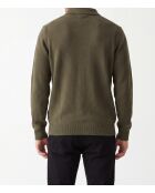 Pull Hugo demi-zippé manches longues kaki