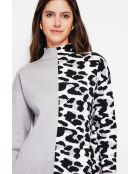 Jersey Carole de cuello alto de manga larga esmerilado