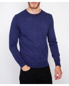 Jersey Camille de cuello redondo de manga larga azul medianoche