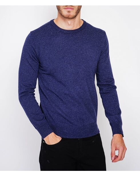 Jersey Camille de cuello redondo de manga larga azul medianoche