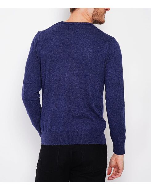 Jersey Camille de cuello redondo de manga larga azul medianoche