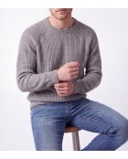 Jersey de lana Simon con cuello redondo, mangas raglán y franela