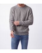 Jersey de lana Simon con cuello redondo, mangas raglán y franela