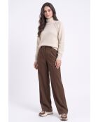 Léna Wollpullover mit Stehkragen und langen Ärmeln cremefarben
