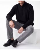 Jersey Vincent de lana con cuello camionero, mangas largas, negro