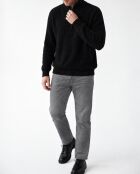 Jersey Vincent de lana con cuello camionero, mangas largas, negro