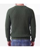 Jersey Théodore de lana con cuello redondo y mangas raglán de color caqui
