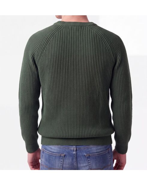 Jersey Théodore de lana con cuello redondo y mangas raglán de color caqui