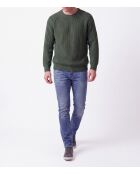 Jersey Théodore de lana con cuello redondo y mangas raglán de color caqui