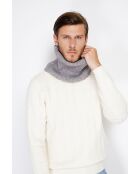 Halsband aus geripptem Flanell-Cashmere-Mix