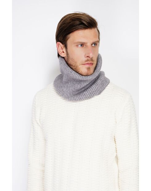 Halsband aus geripptem Flanell-Cashmere-Mix