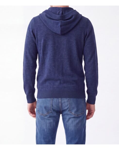 Chaleco Martin con capucha y cremallera de manga larga azul medianoche