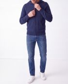 Chaleco Martin con capucha y cremallera de manga larga azul medianoche