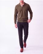 Jersey de cuello polo de manga larga Khaki Paul