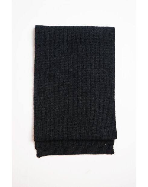 Bufanda negra acanalada en mezcla de cachemir - 170x30 cm