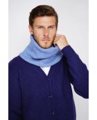 Blauer Jeans-Choker aus gerippter Kaschmirmischung