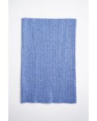 Blauer Jeans-Choker aus gerippter Kaschmirmischung