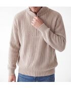 Pull en laine Thomas col camionneur manches longues crème