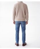 Pull en laine Thomas col camionneur manches longues crème