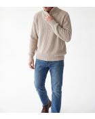 Pull en laine Thomas col camionneur manches longues crème