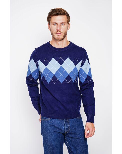 Jersey Alexandre de cuello redondo de manga larga azul medianoche