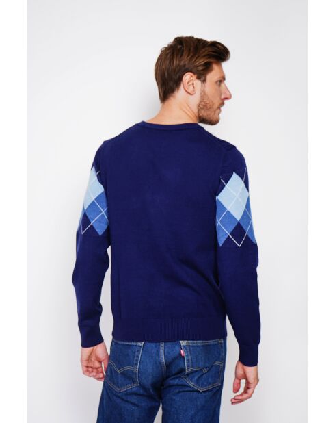 Jersey Alexandre de cuello redondo de manga larga azul medianoche