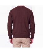 Gilet Nicolas col V manches longues café
