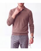 Jersey Felix marrón de manga larga con cuello polo