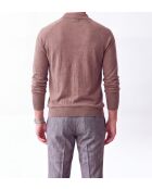 Jersey Felix marrón de manga larga con cuello polo
